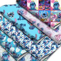 Disney Lilo And Stitch 20*33cm Printing Faux Synthetic Leather Fabric Sheets For Earring Bags Bow Earing DIY Craft