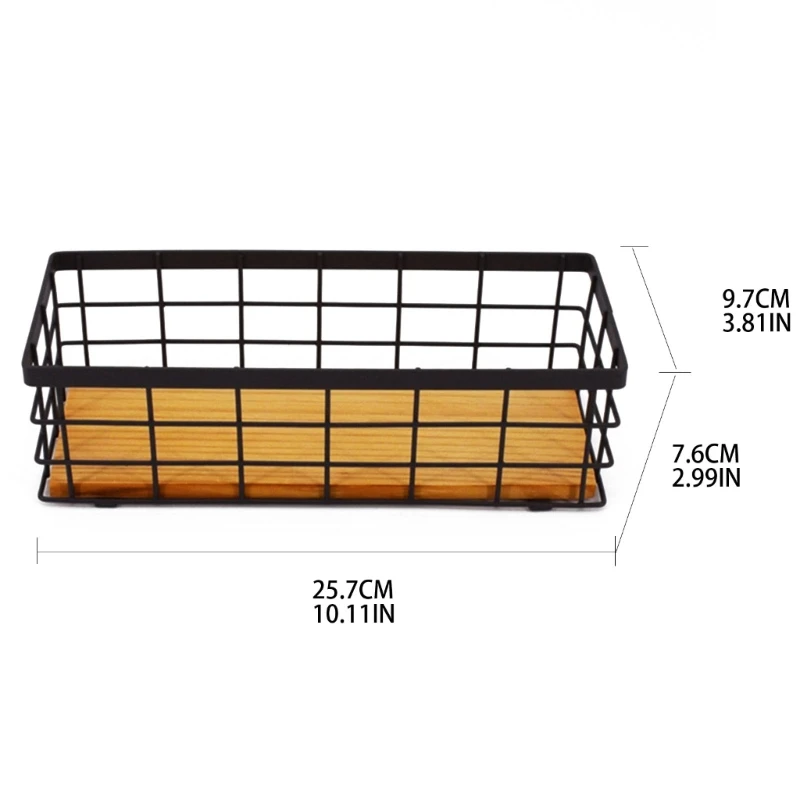 Metalowy druciany kosz do przechowywania, drewniana podstawa do przechowywania kosz na śmieci do szafek kuchennych, łazienka, garaż, pralnia