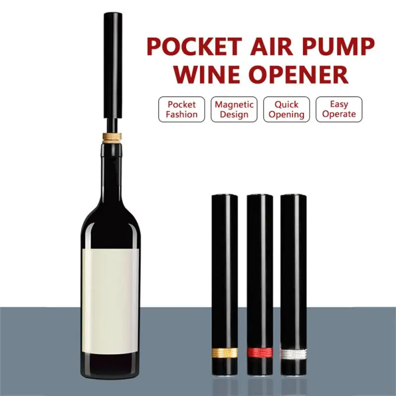 Wine Opener Air Pump Pressure Vacuum Wine Bottle Corkscrew Stainless Steel Pin Type Cork Out Tool Wine Opener Bar