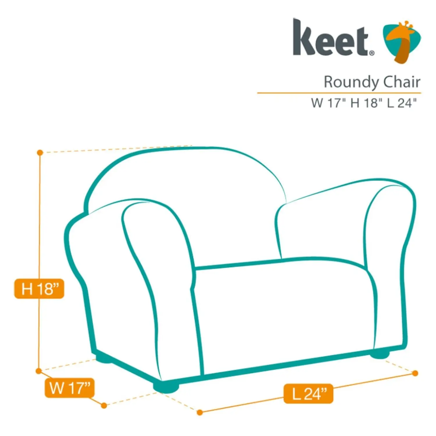 

Keet Roundy Kid'S Chair Gingham Kids Chair, Comfortable And Durable Kids Chair, Kids Armchair Easy To Coordinate, Kids Bedroom
