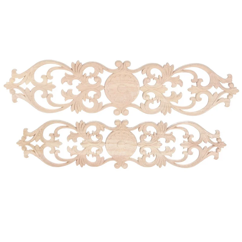 

ABHB-20Pcs 30Cmx7cm Woodcarving Decals Carved Corner Flower Home Decoration Cabinet Door Patch Onlay Wood Applique