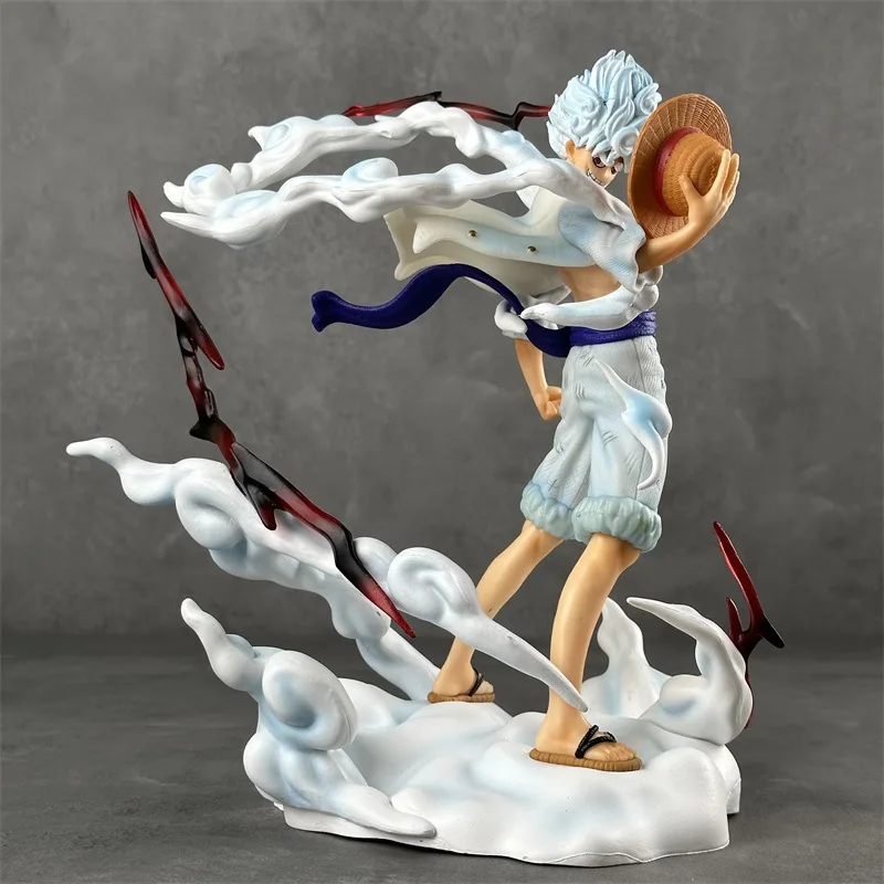Bandai figura de uma peça minha postura de pé nika luffy cena de batalha gk estátua anime estatueta modelo sala ornamento de mesa