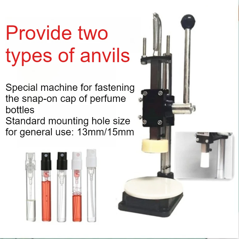 Máquina de selagem de garrafa de perfume manual, tampa de garrafa de óleo essencial, máquina de pressão, tampa de agarramento, spray atomizador de perfume