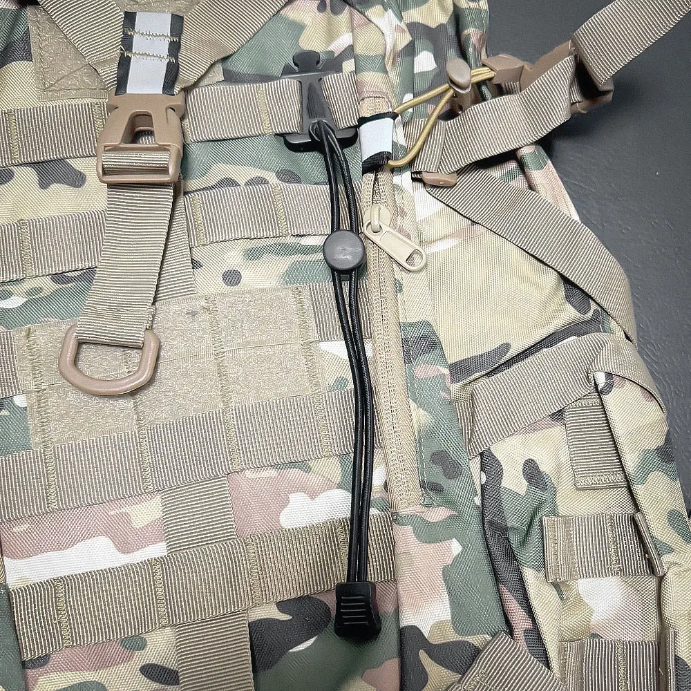 Flashlight Clip Outdoor Backpack Elastic Rope Fixed Buckle Camping Equipment Hiking Pole Fixing Tie Cord Rope External Buckle