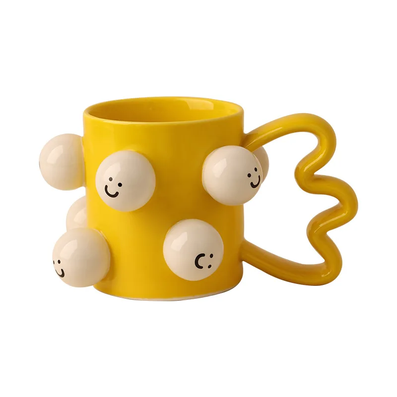 

Smiley mug ceramic water cup cute couple pair cup high value coffee cup girl gift