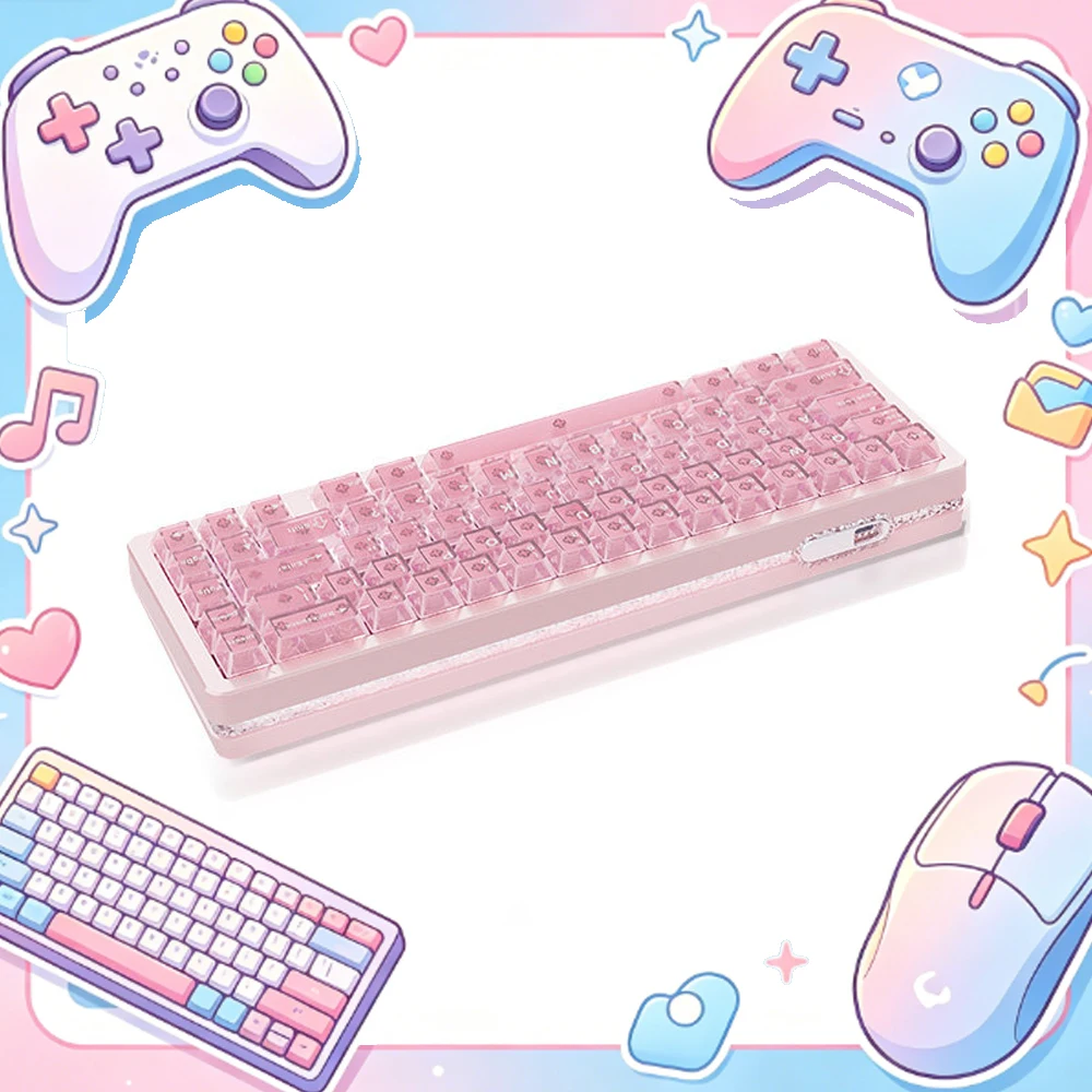 VGN Neon 68 Gaming Mechanical Keyboard Wired Customized Gasket Hot-swappable RGB 8K 0.1ms 32KHz 0.001mm RT, Gaming Mahjong Sound