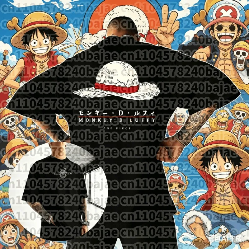 2026 New One Piece Anime Luffy Printed Short Sleeve T-shirt Men's and Women's T-shirt Men's Top Sports T-shirt Harajuku Y2K Tee