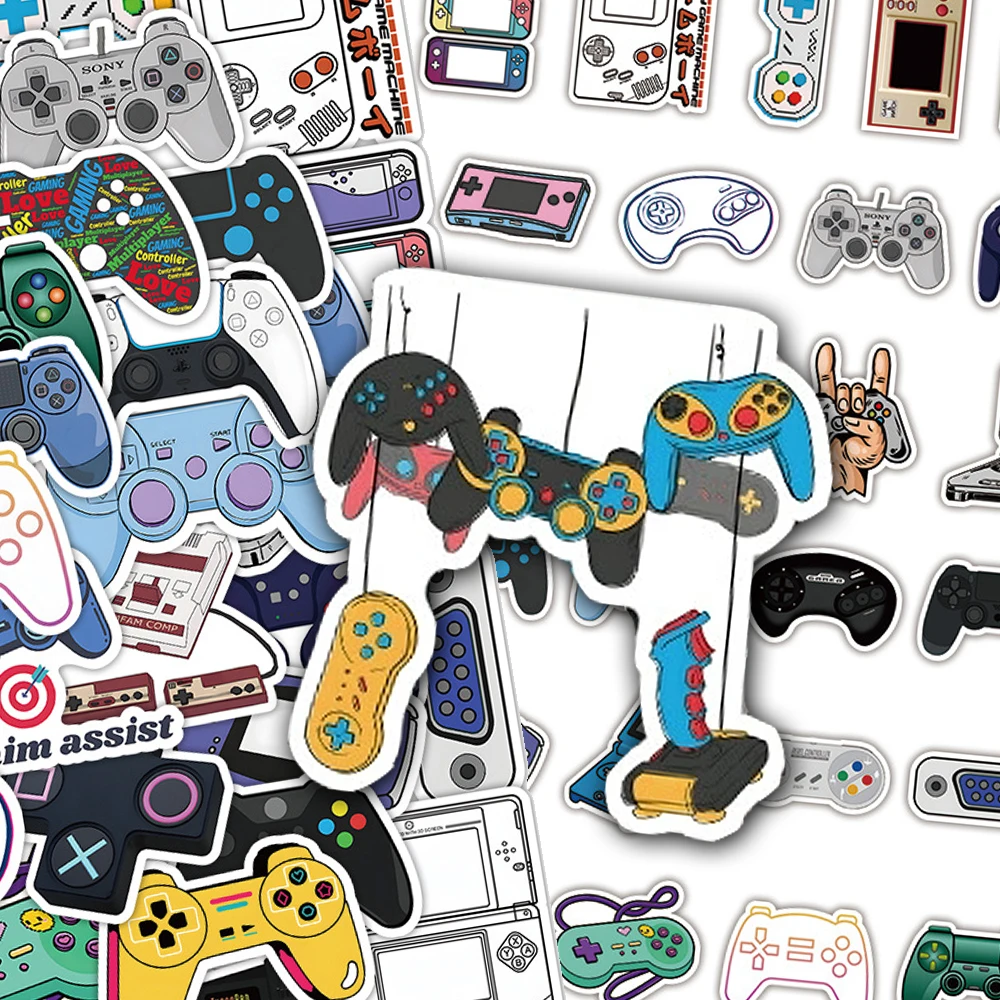 

10/30/50pcs Vintage Game Console Graffiti Stickers Cartoon Gamepad Stickers DIY Skateboard Luggage Guitar Cool Decoration Decals