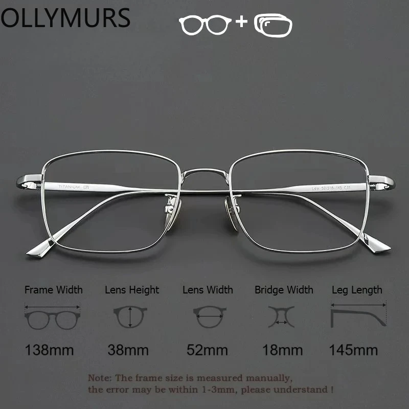 OLLYMURS Men Women Myopia Hyperopia Progressive Optical Prescription Glasses Fashion Titanium Anti-Reflective Anti-UV Eyeglasses
