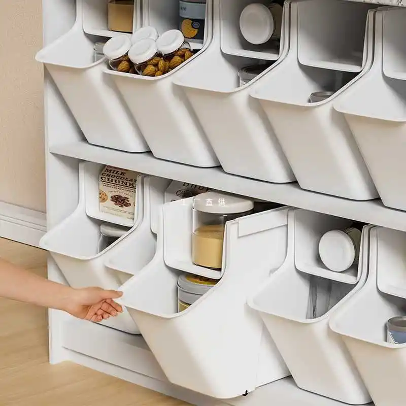 

Kitchen Storage Box Pull-out Shelf Cabinet Crack Pull Basket Under Sink Wheel Finishing Box Layered Storage Basket