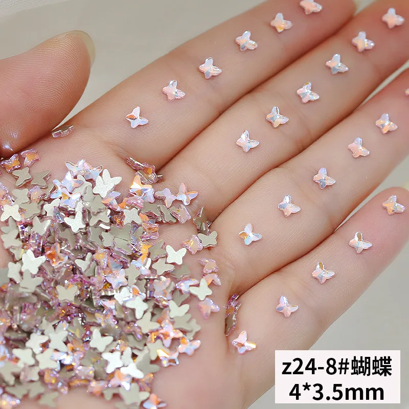 50PCS Sparkle Mini Cognac Pink Flatback Diamonds Star Marquise Love Glass Nail Art Rhinestones Decorations Manicure Ornaments image 3
