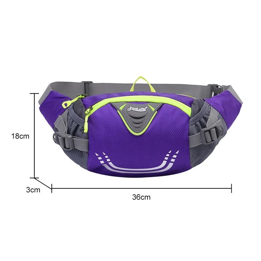 Fanny Pack Nylon Bum Bag with Bottle Holder Sling Waist Pack Waterproof for Cycling for Running Hiking for Hydration for Jogging