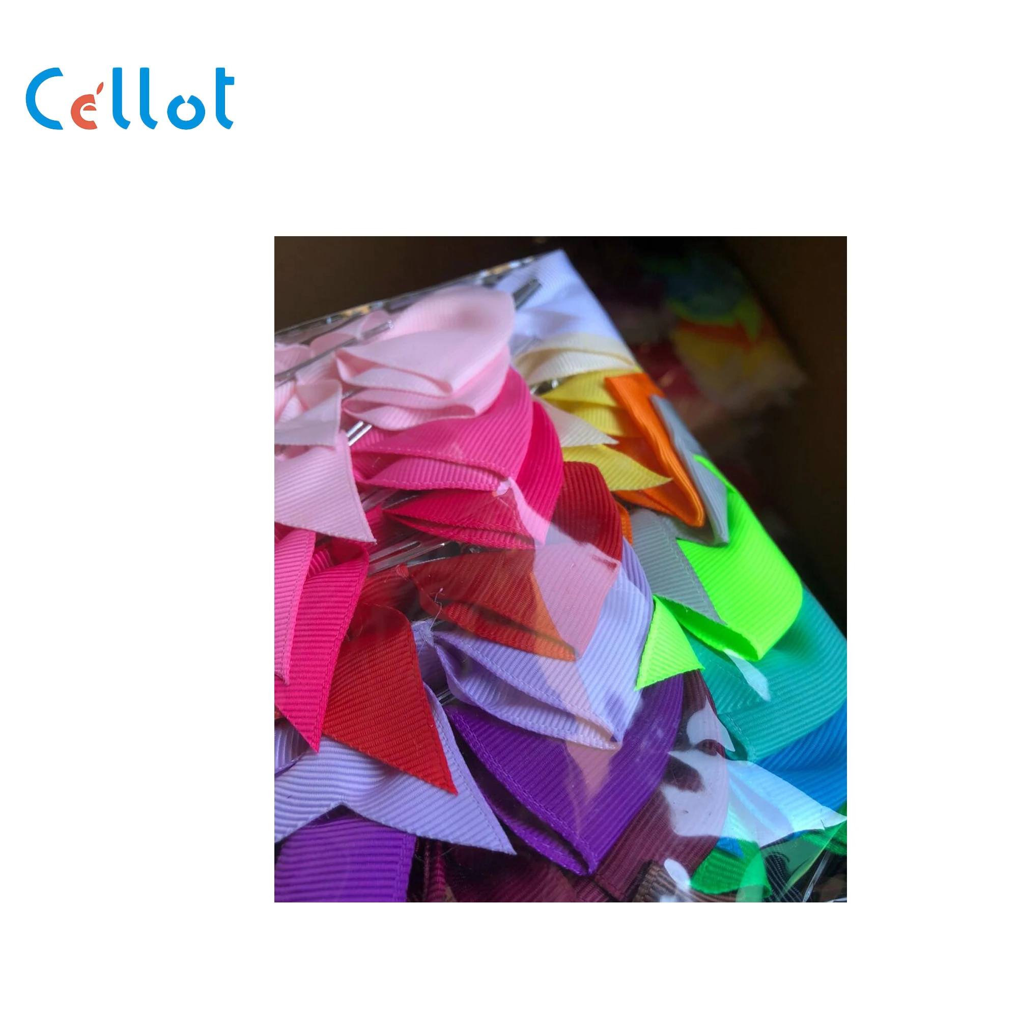 CELLOT 40 Chiếc (20 Đôi) 3.5 "Boutique Tóc Nơ Bé Gái Trẻ Em Kẹp Cá Sấu Grosgrain Ruy Băng Mũ Trùm Đầu 20 Màu