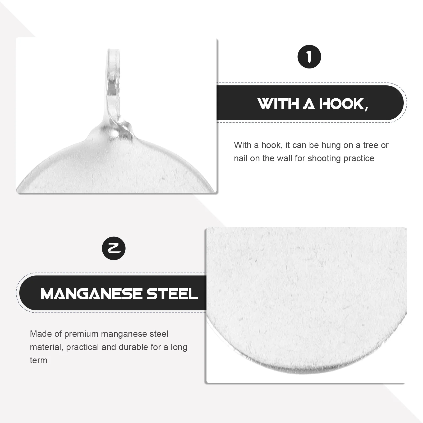 6 قطع من أهداف الرماية الاحترافية للتدريب الصلب، تصميم تعليق متين منغنيز مقاوم للطقس، خفيف الوزن #5