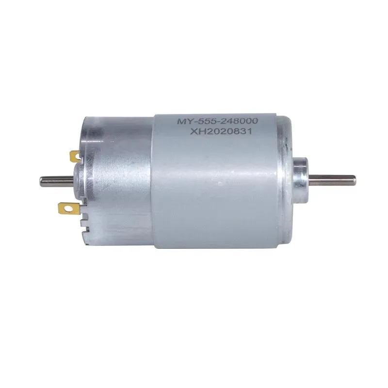 Brushed DC high-speed motor dual output shaft 24V 12V miniature high-power 555 adjustable speed forward and reverse small motor