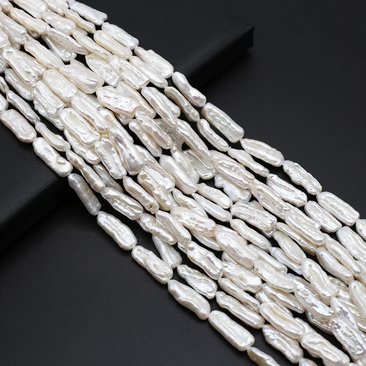 100% Baroque Natural Freshwater Pearl Bead Long Strip Punch Beads for Diy Making Baroque Earring Necklace Jewelry