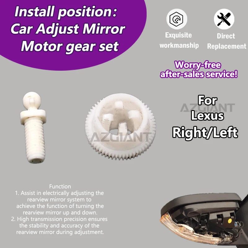 

For Lexus CT200 ES250/GS350 2014 Car Mirror Adjust Motor Adjuster Actuator inner gear rigid plastic tool direct replace
