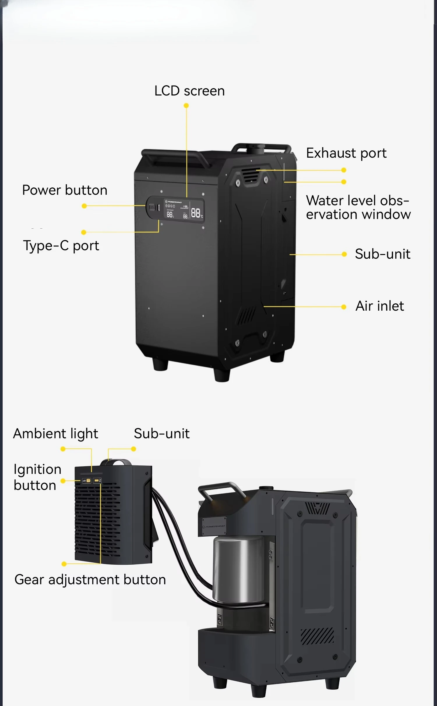 Portable Metal Outdoor Camping Vehicle Heater for RVs Battery/Solar/USB Power App-Controlled Energy Saving 2-Year Warranty
