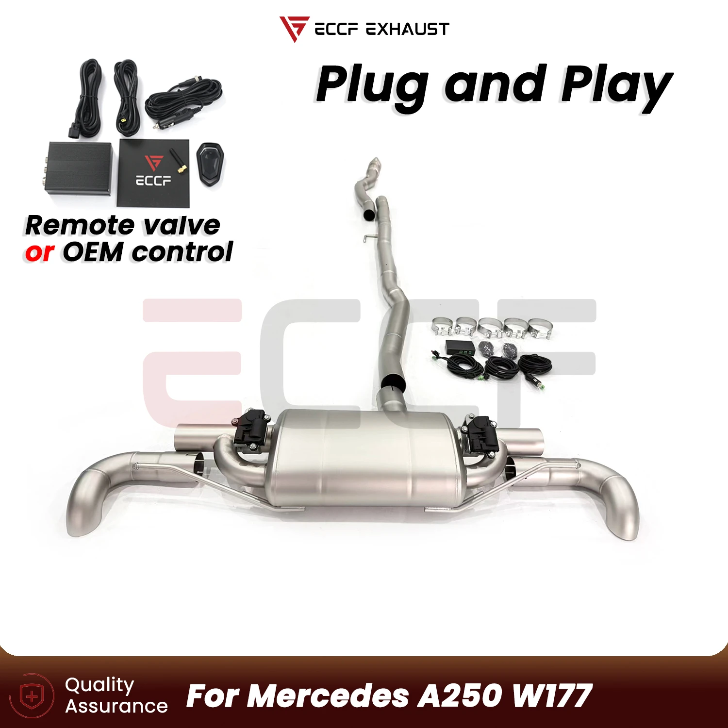 

ECCF FOR Mercedes A250 W177 T304 Stainless steel sandblasting design Catback Exhaust Aggressive Sound Plug and Play