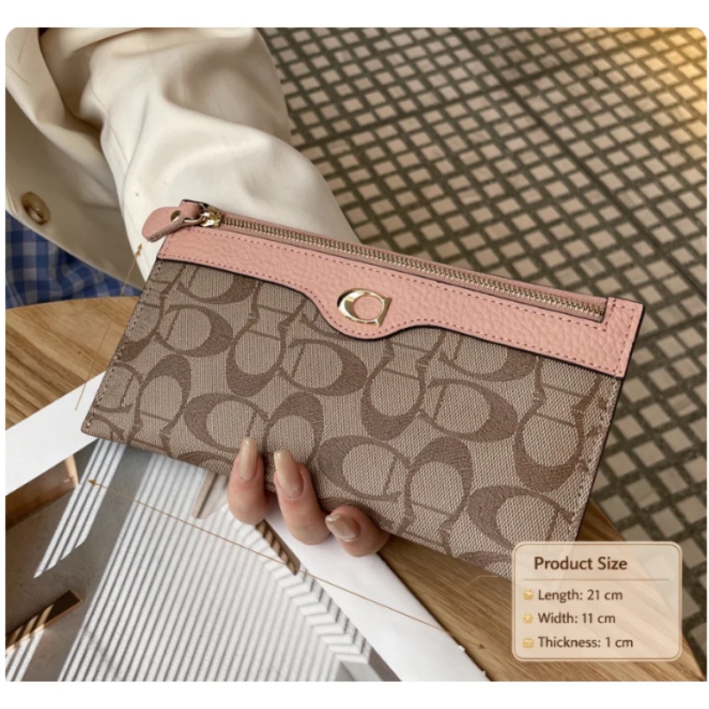 Klassische Vintage Lange Leder-Geldbörse für Damen, Kartenhalter-Aufbewahrungstasche mit Mehreren Kartenfächern – Detail 6