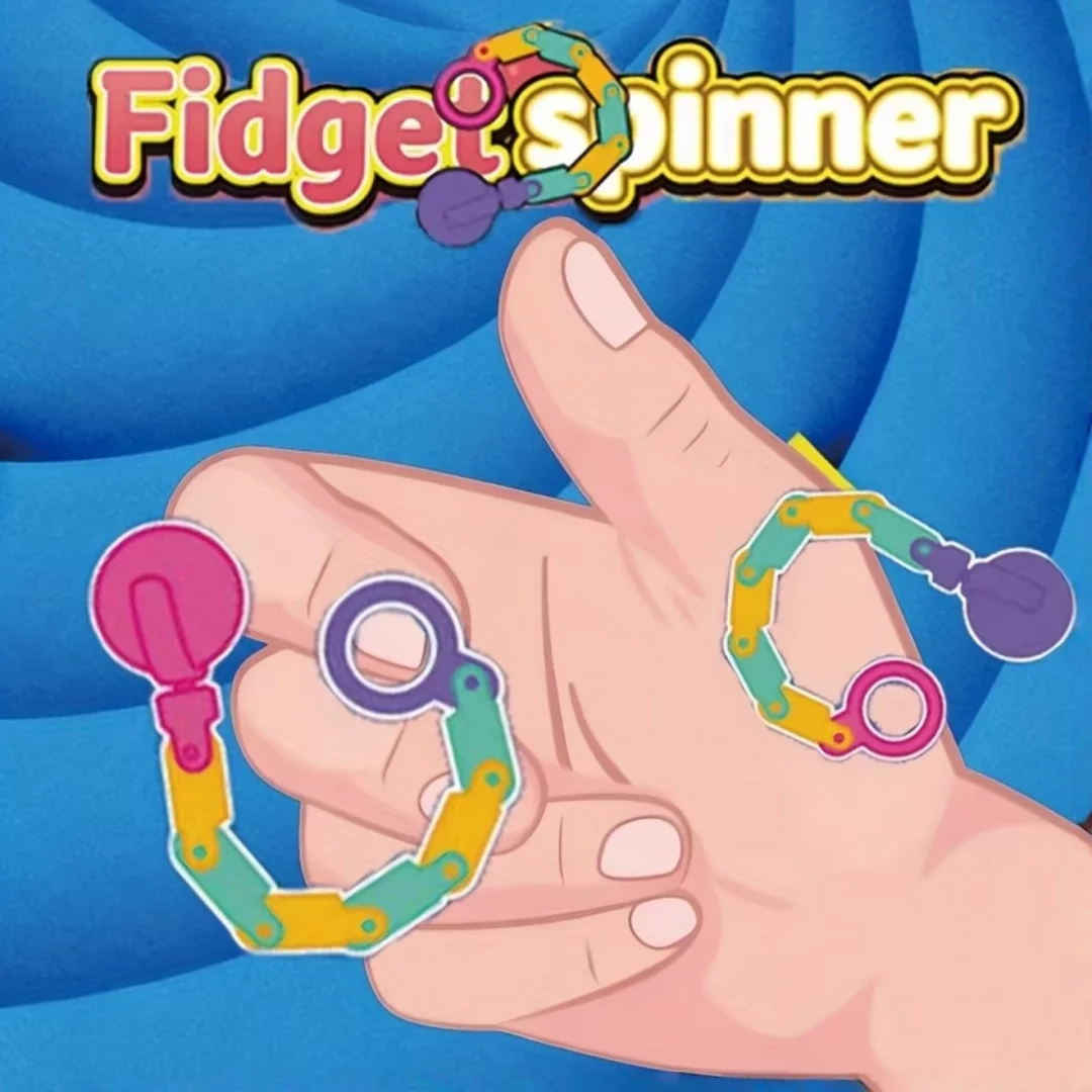 Twist and Turn Finger Chain Stress-Relief Toy, Finger Spinning Gyro Stress-Relief Toy