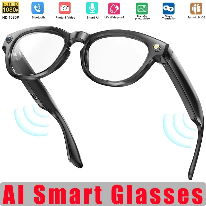 AI Smart Glasses+Mini Cameras HD 1080P Camera Polarized Sunglasses Video Recorders Security Sports DVR Surveillance Camcorder