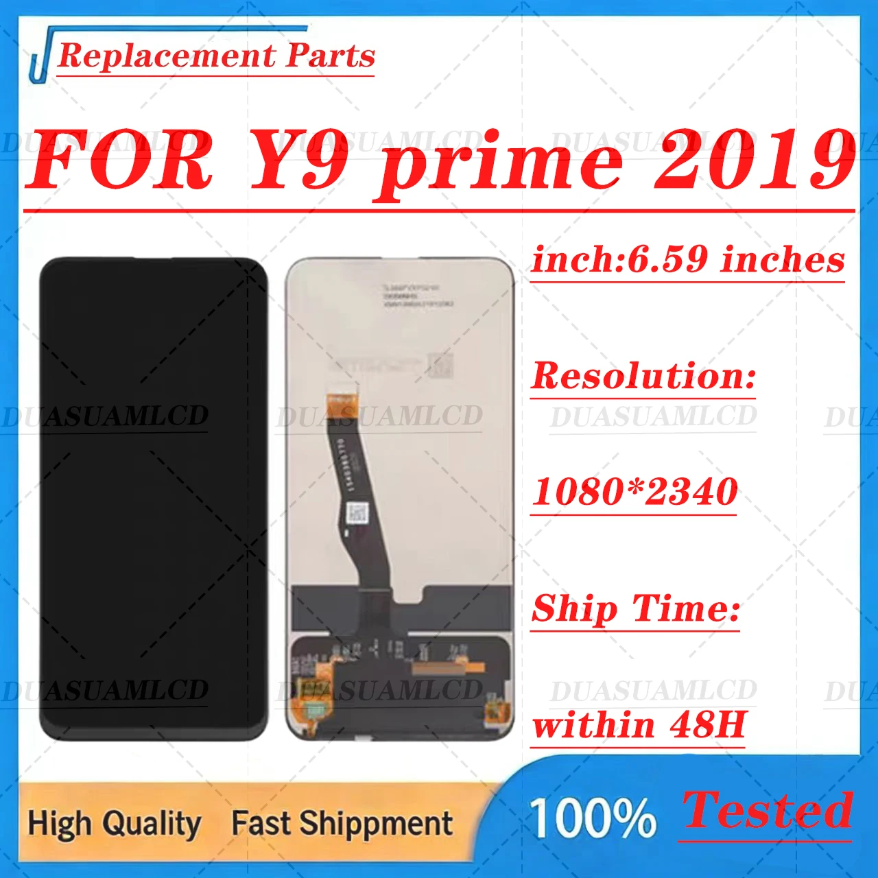For Huawei Y9 Prime 2019 STK-L21 STK-L22 LCD Display Touch Screen Digitizer Full Assembly 6.59