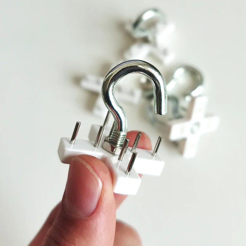 Damage-Free Hanging Hooks Barbed Design, No Drill Adhesive Hooks for White/Painted Walls, Heavy Duty Curtain Hooks for Home