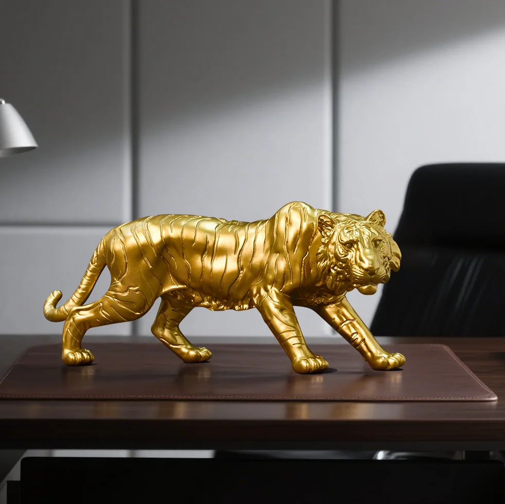 

Realistic Tiger Statue, Resin Craft for Home Office Decor, Grand Opening Gift & Animal Sculpture Artwork