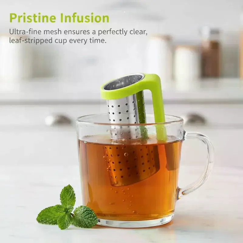 Clip On Tea Infuser Stainless Steel Fine Mesh Strainer: 1/2/5Pcs Handle Portable Loose Leaf Filter Home Office
