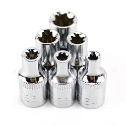 6PCS Drive Socke Set 1/4 Inch Torx Star Female Bit Socket Set E4 E5 E6 E7 E8 E10 Hand Tool Socket Bit Adapter