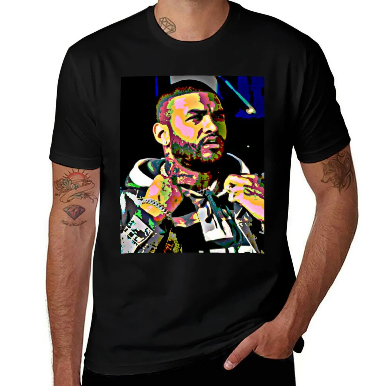 

Joyner Lucas pop art portrait T-Shirt Aesthetic clothing blue archive clothing for men