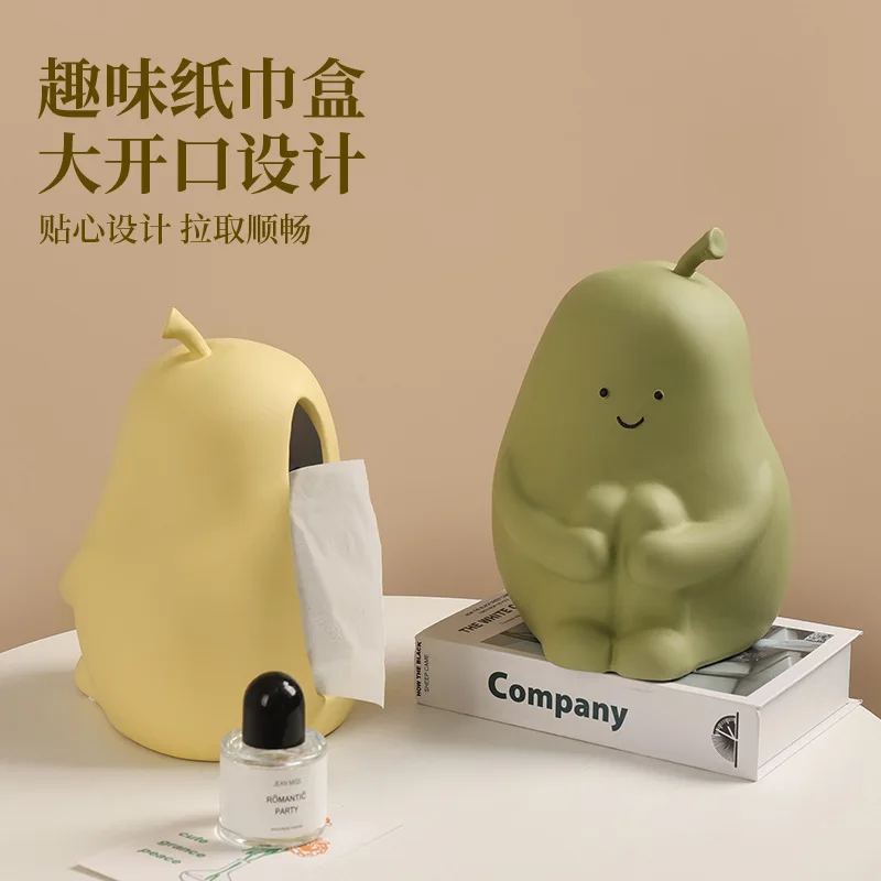 Imagem -04 - Cartoon Pear Ins Estilo Ceramic Paper Toalha Caixa de Armazenamento Criativo Bonito Decoração Home Living Room Desktop Anime Figuras de Ação Modle