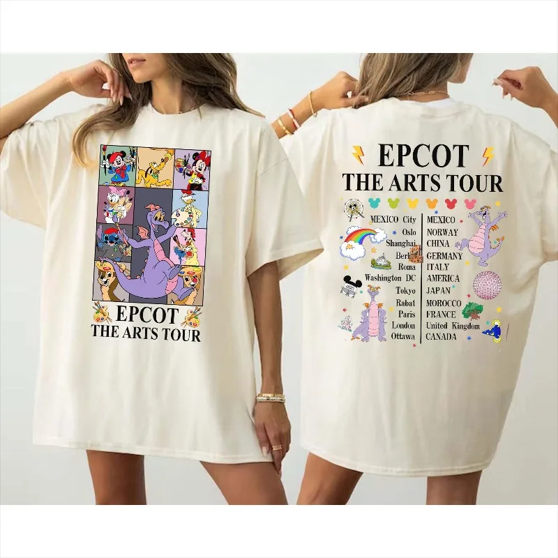 

Disney Mickey Friends Figment Epcot The Arts Tour Shirt Disney International Festival of the Arts Shirt