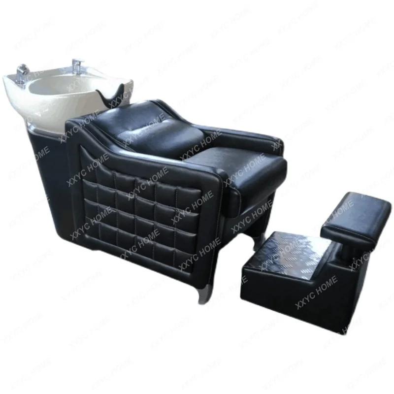 

Flushing Bed Cosmetology Shop Shampoo Chair Barber Punching Bed Half Lying Massage Couch Ceramic Basin