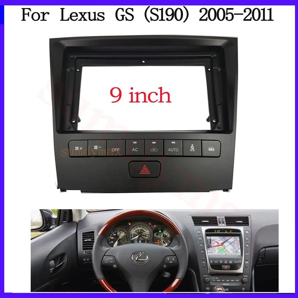 

9inch Car Interior Front Dash Center DVD Frame Audio Adaptor Dash Trim For Lexus GS GS300 350 400 430 450H car Radio panel