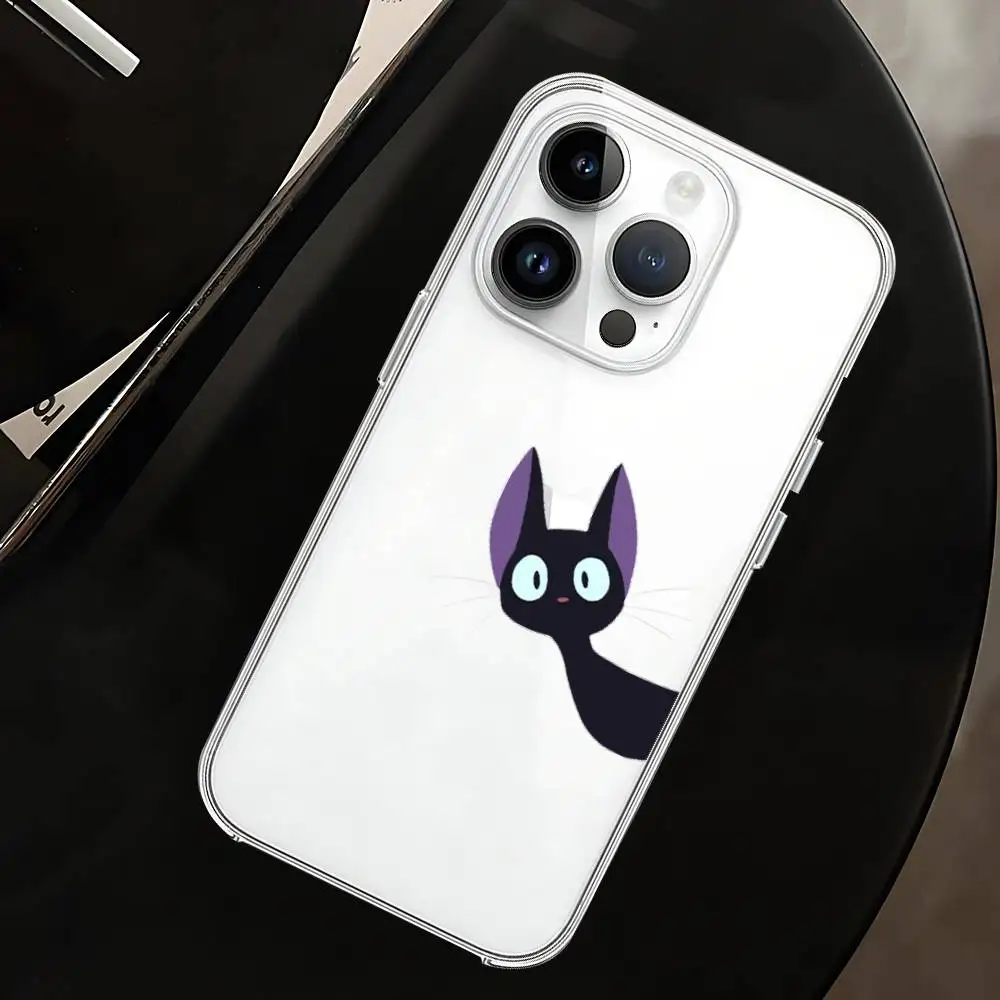 Kikis Delivery Service Cat جراب هاتف آيفون 15 11 13 14 Pro Max 7 8 Plus X Xr Xs Max 16pro 12 mini غطاء شفاف