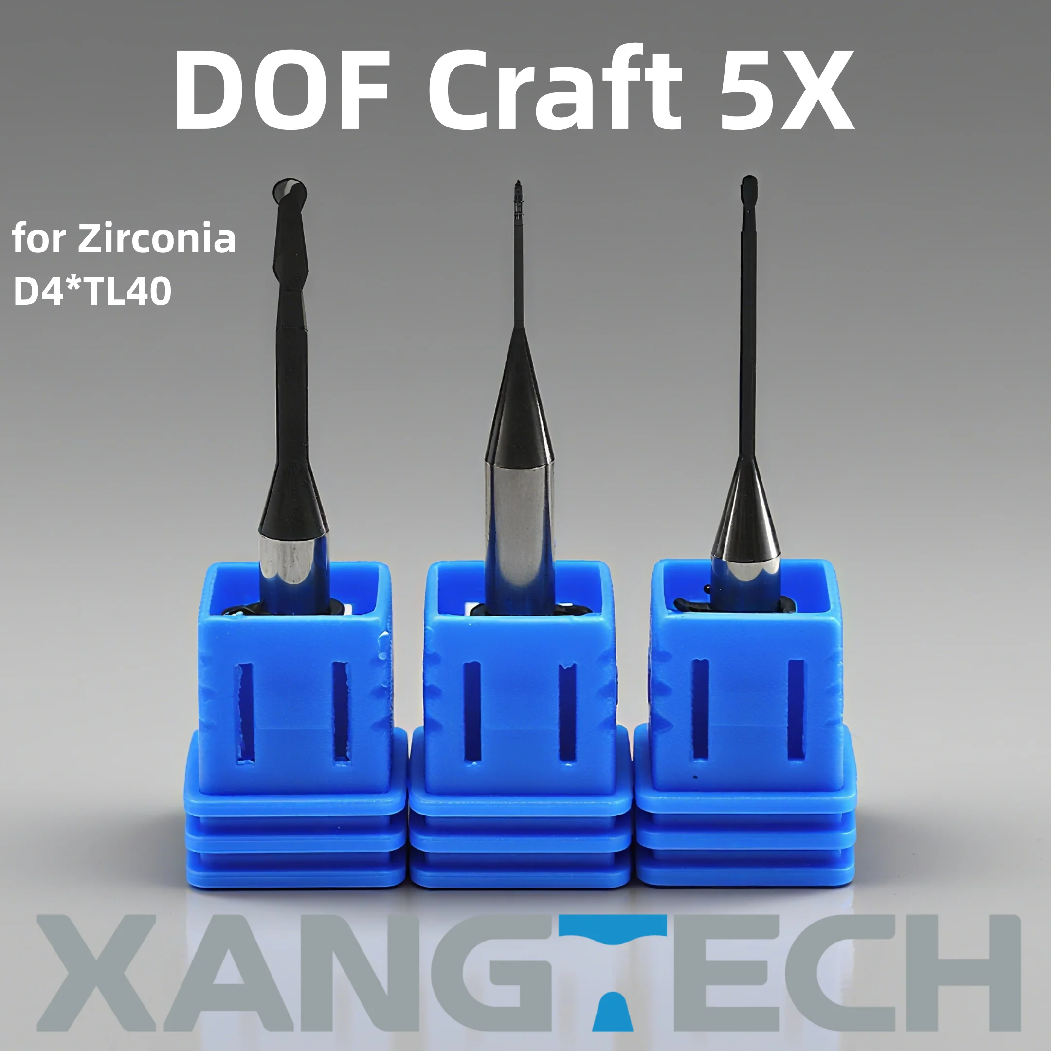 XANGTECH DOF Craft 5X Coating Diamond Coated Milling Bur For Zirconia Blocks Dental Milling Cutters Dental Lab