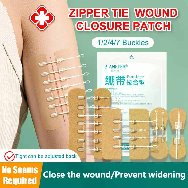 Outdoor Band-Aid Portable Quick Clot Wound Zipper Tie Wound Closure Patch Hemostatic Patch Wound Fast Without Suture Zipper