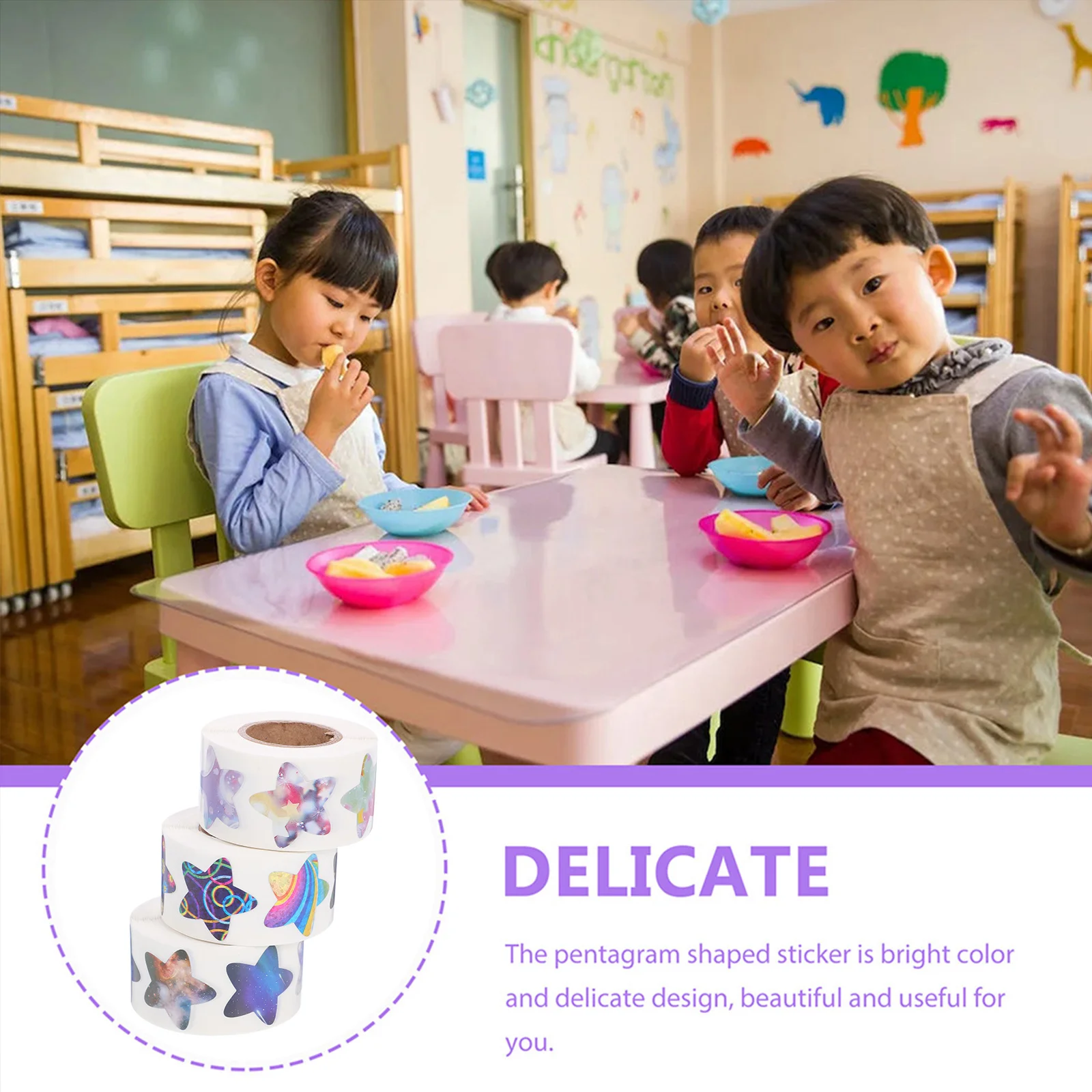 

3pcs 3 Rolls Sticker Pentagram Reward Stickers Self-Adhesive For Teacher Stickers Classroom Kids Teachers Motivation Supplies