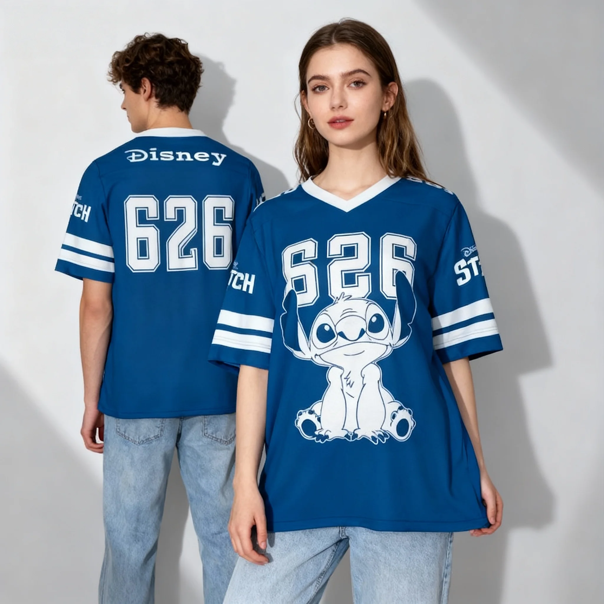 ديزني الرسوم المتحركة شخصية تحت عنوان الرجبي جيرسي الحلو وبارد الشارع تيشيرت صيفي المتضخم المرأة الكبار الساخن بيع 25/26 #5