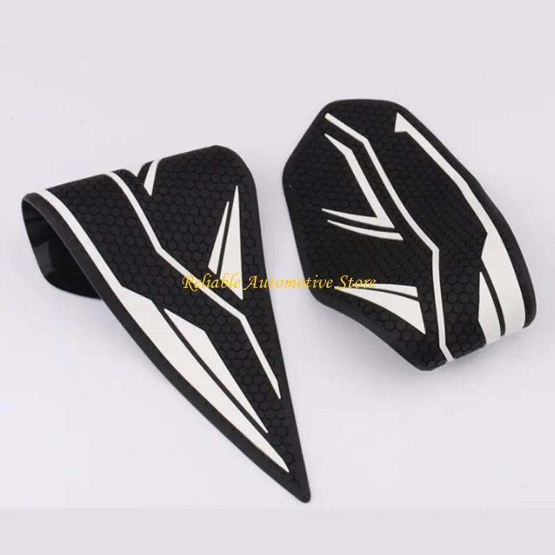 M68B Motorcycle Anti Slip Tank Pad Pair, Rubber Honeycomb Side Guard for Tank Contact Support, Stable Body Hold, and Daily Use