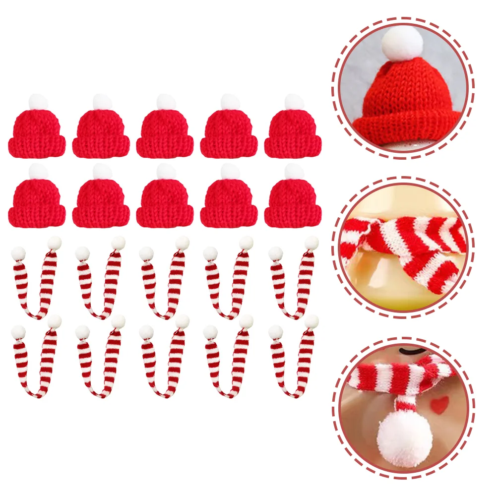 20 ชิ้นมินิผ้าพันคออาบน้ําเด็กขอบคุณของขวัญซานต้าหมวกขวดคริสต์มาสผ้าพันคอขนาดเล็ก