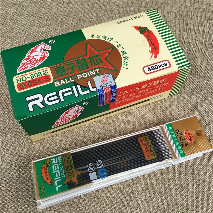 Ballpoint Pen Refill Gel Ink Replacement 14.4cm Long Original Colors Red Black Blue for Business Office School Supplies