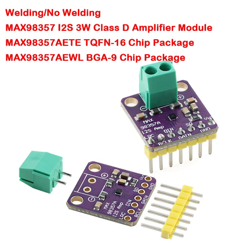 1-10Pcs MAX98357A Audio Amplifier Module 3006 I2S 3W Class D Amplifier Without Filtering DIY Power Amplifier Board MAX98357 BGA