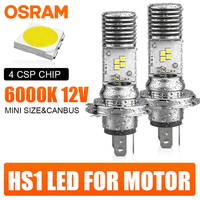 OSRAM Moto HS1 H4 Led Headlight High and Low Beam HS1 Motorcycle Lamp Led Bulbs 12XBLI1 PX43t 6000K White 1400LM HS1 New Gen