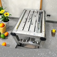 1pc Stainless Steel Square Stool - Durable Non-Slip Outdoor Camping Bench, Ideal for Picnics and Gardening