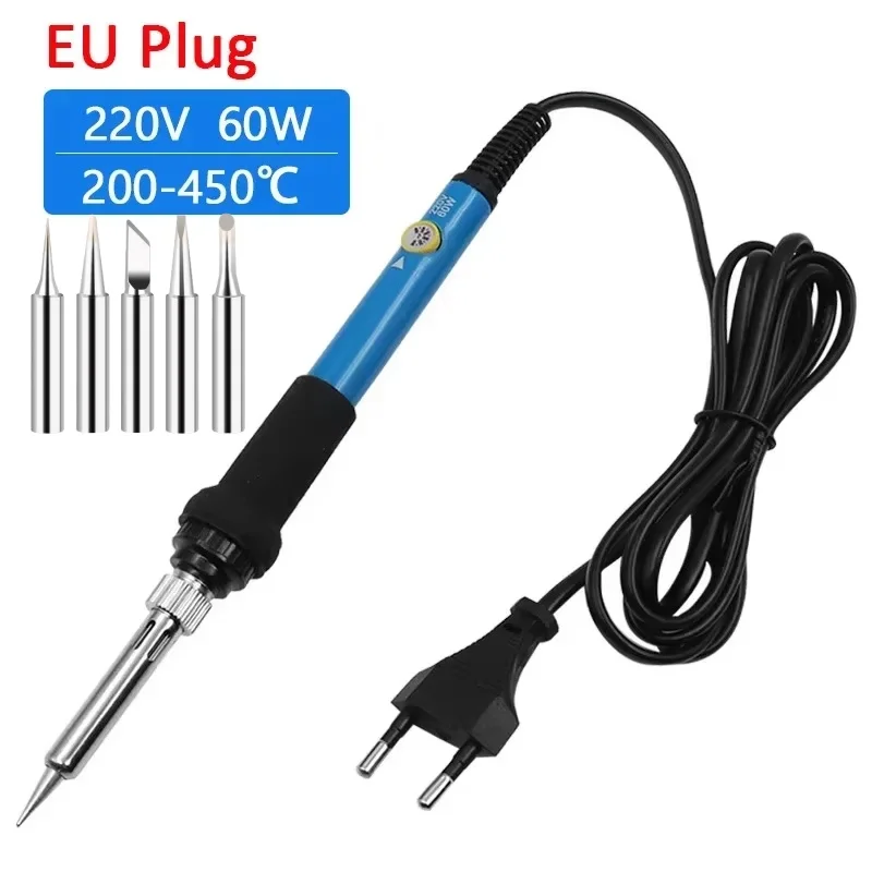 New Adjustable Temperature Electric Soldering Iron 220V 110V 60W Welding Solder Rework Station Heat Pencil Tips Repair Tools