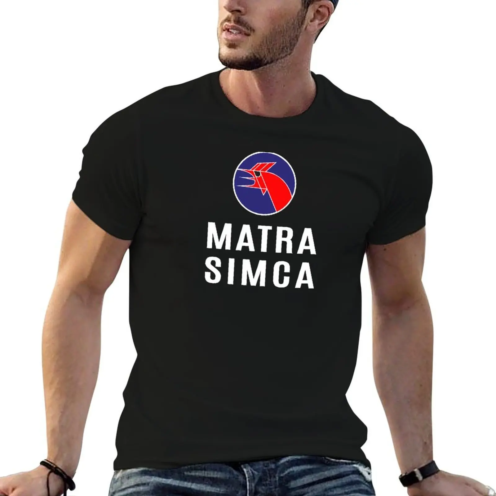 

man - white Simca casual shirt custom shirt t shirts logo anime Matra print t T-Shirt 1973 oversize t