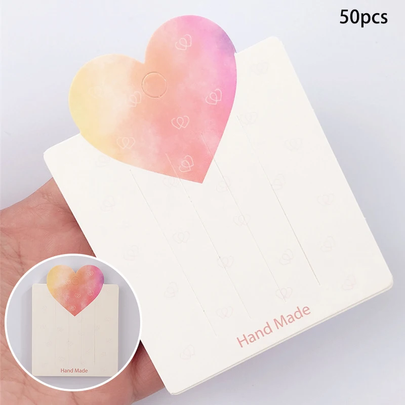 50Pcs Great Love Cardboard Package Display Cards For Hair Clips White Craft Hang Tag Card Children Handmade DIY Materials